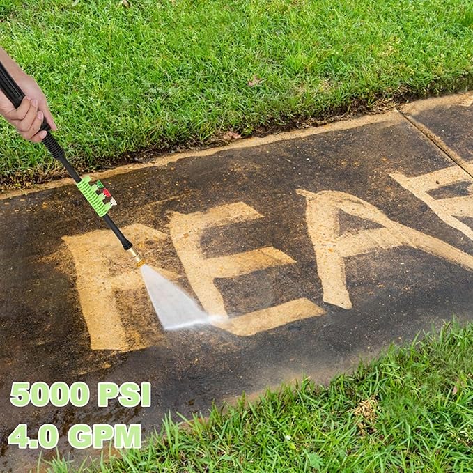 5000PSI 4.0GPM Heavy Duty Power Cleaner with 33 FT Extension Hose, 4 Quick Connect Nozzles and Foam Cannon for Cars/Fences/Driveways/Patios/Home Cleaning, Blue