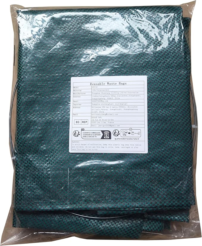ARCITON 2-Pack 53 Gallon Reusable Yard Waste Bags 6 Reinforced Handles Heavy Duty Garden Bag Lawn and Leaf Bags Self-Standing Leaf Collector