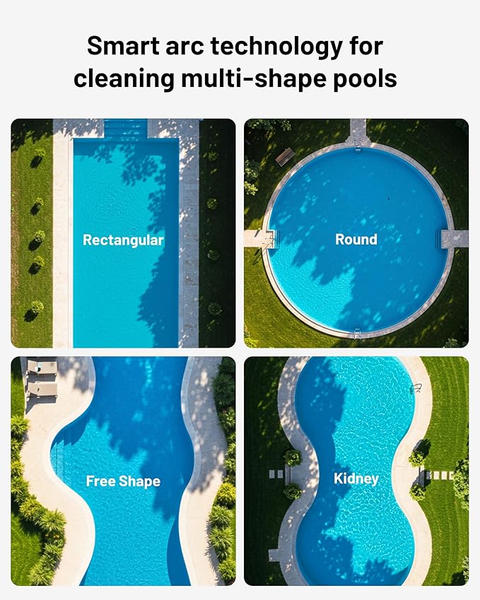 Spino E1 Cordless Robotic Pool Cleaner, 5800 GPH Suction with Triple Brushless Motors, SmartArc Path, 5 Modes, IPX8 Waterproof, 1600 sq.ft Coverage, Auto Waterline Parking, APP Control
