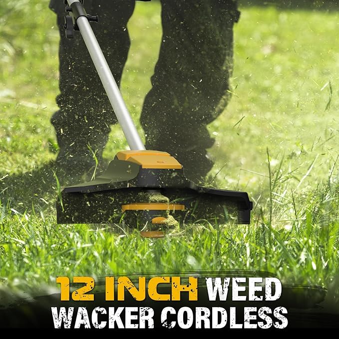 40V Weed Wacker Cordless, 8-Inch Cordless Pole Saw, Hedge Trimmer Cordless and Brush Cutter, 4-in-1 Multi Garden Tools with 2X20V 4.0Ah Batteries and Charger