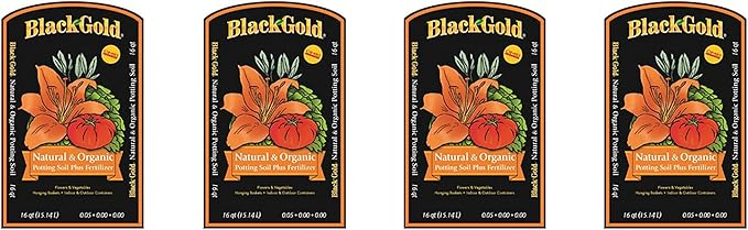 Black Gold Organic in/Outdoor Potting Soil, 16 Quart Bag (4)