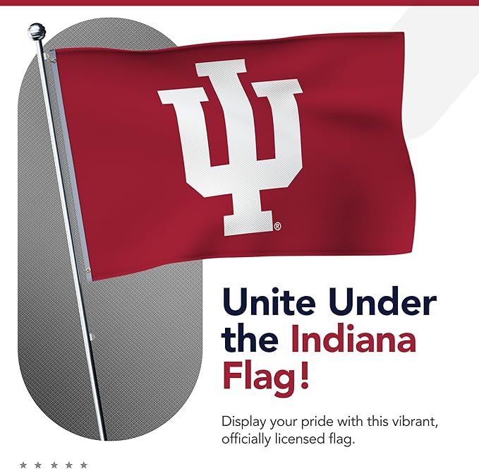 Indiana Hoosiers College Sports Printed Flag - NCAA Licensed - Nylon - School Banner (Red) (3' x 5')
