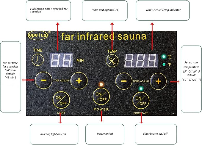 Red Cedar Infrared Sauna 1 Person Low EMF Far Infrared Saunas for Home, 1350 watt Indoor Personal Sauna Room with 2 Bluetooth Speakers, 1 LED Reading Lamp