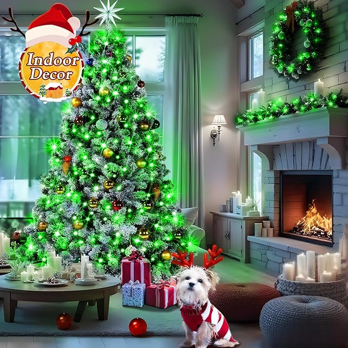 KNONEW 403ft 1000 LED Christmas String Lights Outdoor 8 Modes & Timer Fairy Light Plug in Waterproof LED Fairy Lights for Xmas Yard Tree Wedding Party Holiday Decorations (Green)