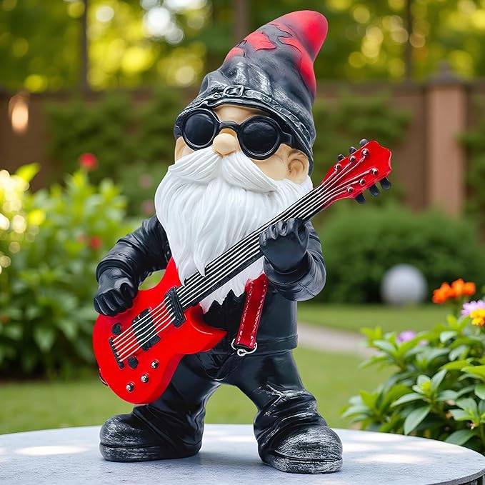 Funny Garden Gnomes Statues Yard Decorations Outdoor Garden Decor, 8” Hippie Gnomes Garden Statues, Patio, Lawn Ornament, Gardening Gifts for Women for Housewarming