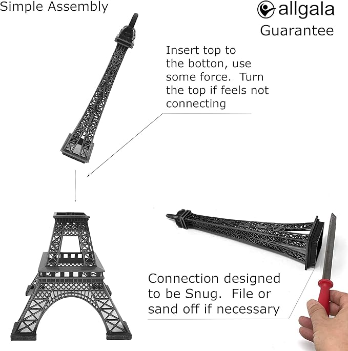 allgala 24" Eiffel Tower Statue Decor Alloy Metal, Bronze