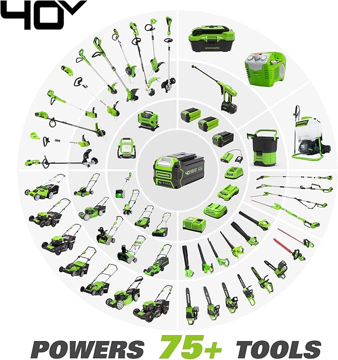 Greenworks 40V 8 inch Cordless Pole Saw Battery and Charger Not Included, PS40B00