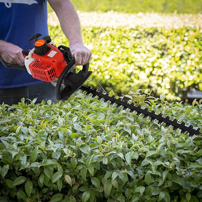 Hedge Trimmer Gas Powered 2 Cycle,26cc Hedge Trimmer,24-Inch Dual Sided Hedge Trimmer with Rotating Handle,Gasoline Hedge Trimmer Gardener Professional Landscaper Home User