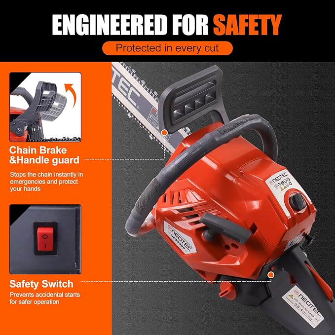 68CC Gas Powered Chainsaw, 22 Inch Chainsaw, 2-Cycle Cordless Handheld Petrol Gasoline Chain Saw for Tree Felling, Forestry Logging, Backyard Storm Cleanup, Farm Wood Cutting