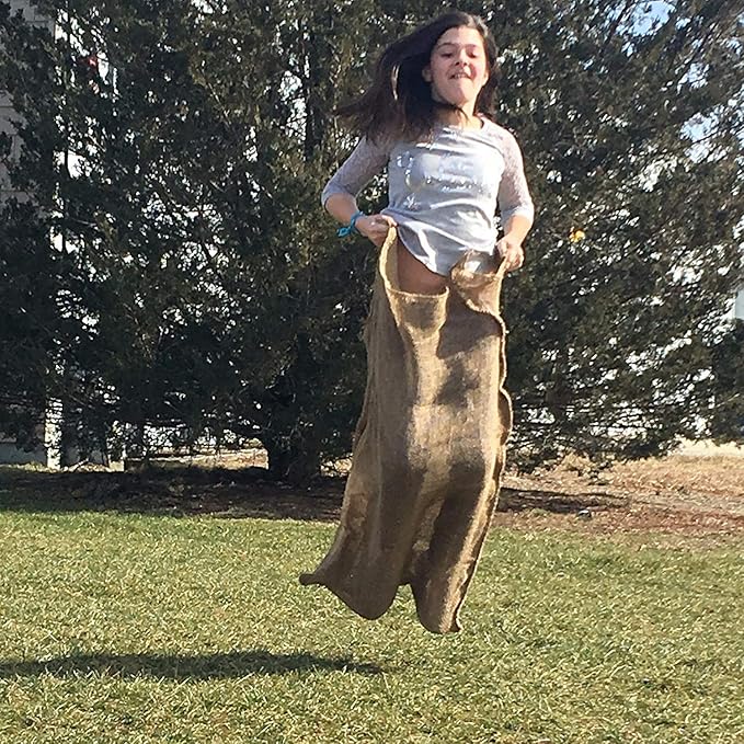 All Natural Reusable Jute Burlap Sacks 24" x 40" | Potato Sack Race Bags for Kids & Adults | Perfect Birthday Party Game | Eco-Friendly Biogradeable Food Storage | Shrub & Plant Frost Protection