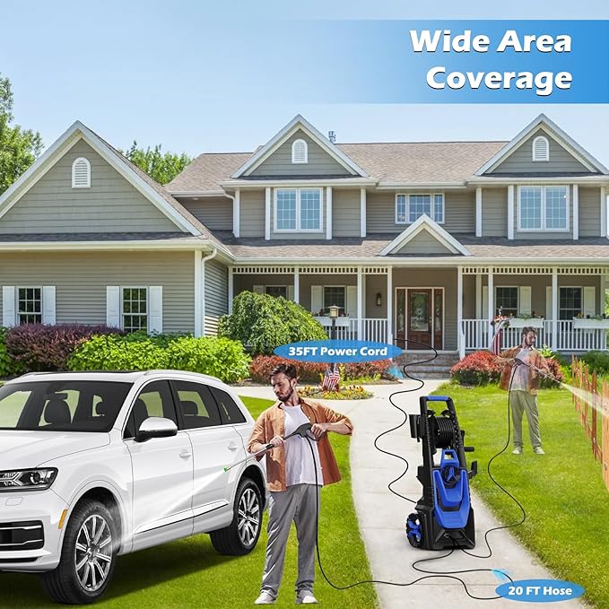 Pressure Washer -5000PSI Power Washer with Foam Cannon 4 Quick Connect Nozzles, High Pressure Cleaning Machine for Driveways/Patios/Cars/Fences/Home Cleaning