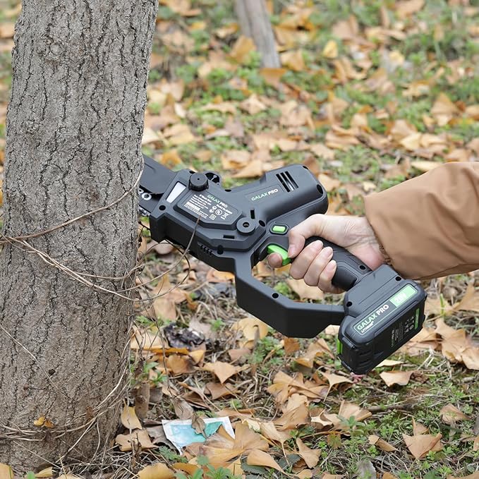 GALAX PRO 8 Inch Mini Chainsaw with Auto Oiler[2025 Upgraded]Handheld Cordless Electric Chain Saw with 2x2.0Amh Batteries for Outdoor Tree Branch Cutting,Home Improvement, Garden & Orchard Pruning