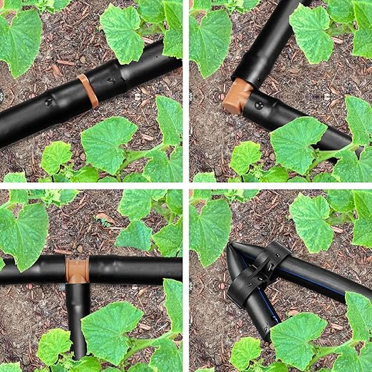 30 Pieces Drip Irrigation Kit：Drip Irrigation Parts for 1/2 Inch Drip Irrigation Tubing with 17mm 0.600" ID Drip Line Fittings Barbed Connectors Including 10 Couplings 8 Tees 6 Elbows 6 Plugs