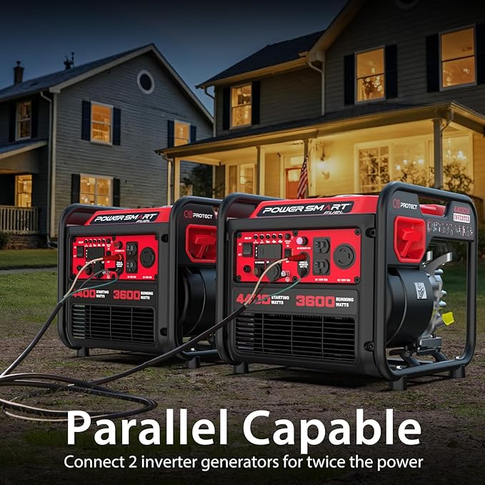 PowerSmart 4400-Watt Portable Generator with Inverter Technology, CO Protect, 30 amp for Home Use and Emergency Backup