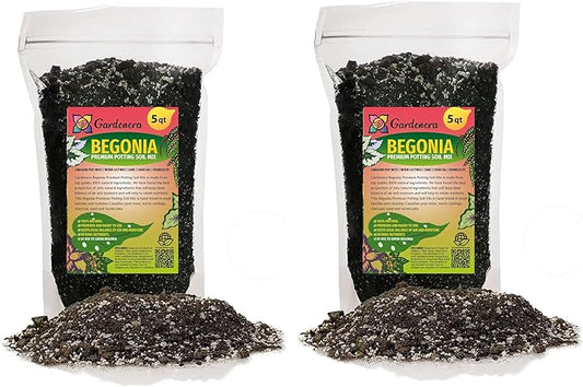 Begonia Plant Potting Soil - Experience Stunning Blossoms and Vibrant Growth with Professional Grade Mix - 10 Quart