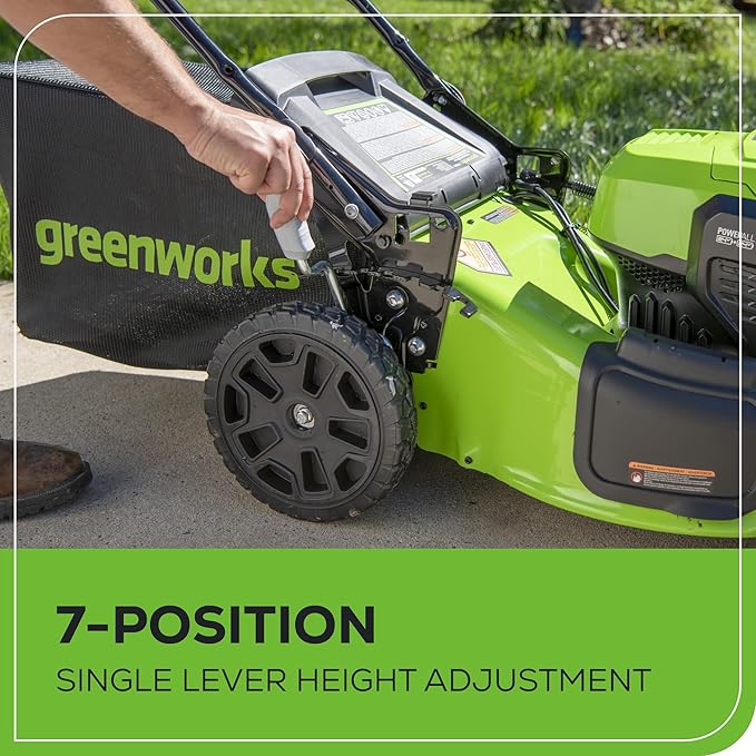 Greenworks 48V (24V x 2) 20" Brushless Cordless (Push) Lawn Mower (LED Headlight), (2) 4.0Ah Batteries and Dual Port Rapid Charger Included (200+ Compatible Tools)