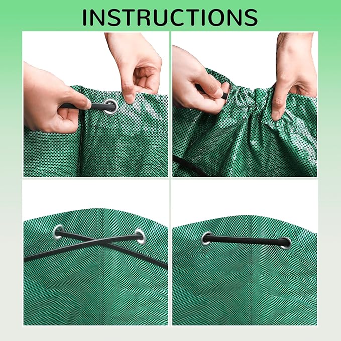 200L leaf Collector Bag, Shoulder Strap, and Drawstring – Reusable Yard Garden Bag for Leaves and Lawn Trash, Perfect for Leaf Removal, Yard Clean-Up (Without lid, 48 Gallon)