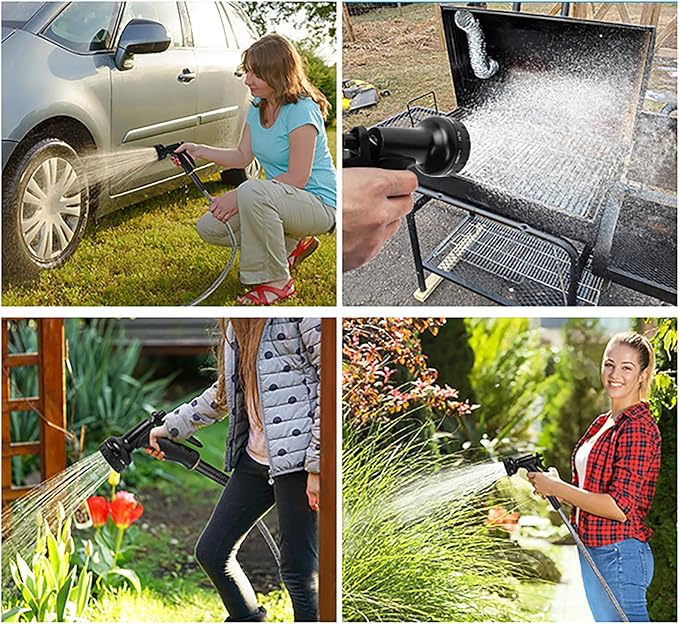 50ft Metal Garden Hose Stainless Steel Heavy Duty Water Hose With 2 Nozzles, No Tangle and Kink, Lightweight & Flexible, Tough and Pet Proof, Metal Garden Hose for Yard, RV, Garden, Outdoor