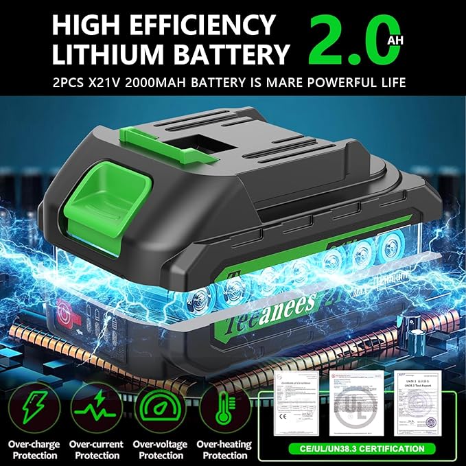 Mini Chainsaw Cordless, 8 Inch & 6 Inch Portable Electric Chain Saw with 2 Battery 8 Chains, Auto Oiler, Battery Powered Small Handheld Saw for Wood Cutting, Tree Trimming, Garden(Green)