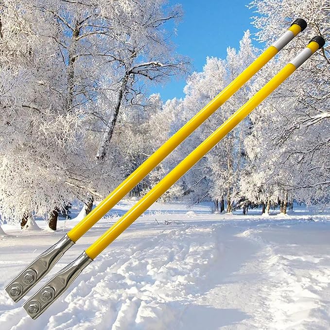 28" Yellow Snow Plow Markers Blade Guides 304 Stainless Steel Joint 3/4''Built-in Steel Wire Never Break for Blizzard Boss SNO-Way Western Snowplows Pickup Truck SUV UTV ATV