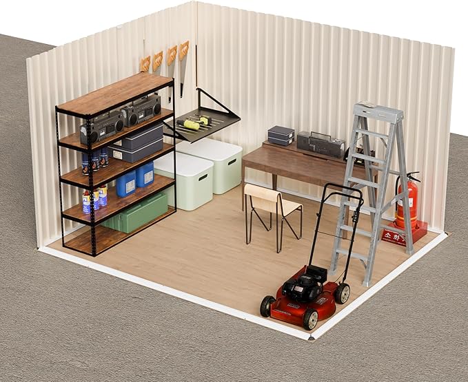 10x8 FT Outdoor Storage Shed with Foundation,Metal Aluminum Tool Sheds,Heavy-Duty Sheds with Sloped Roof, Air Vent and Hinge Doors,Garden Shed Bike Shed for Backyard Patio Lawn,Cream White