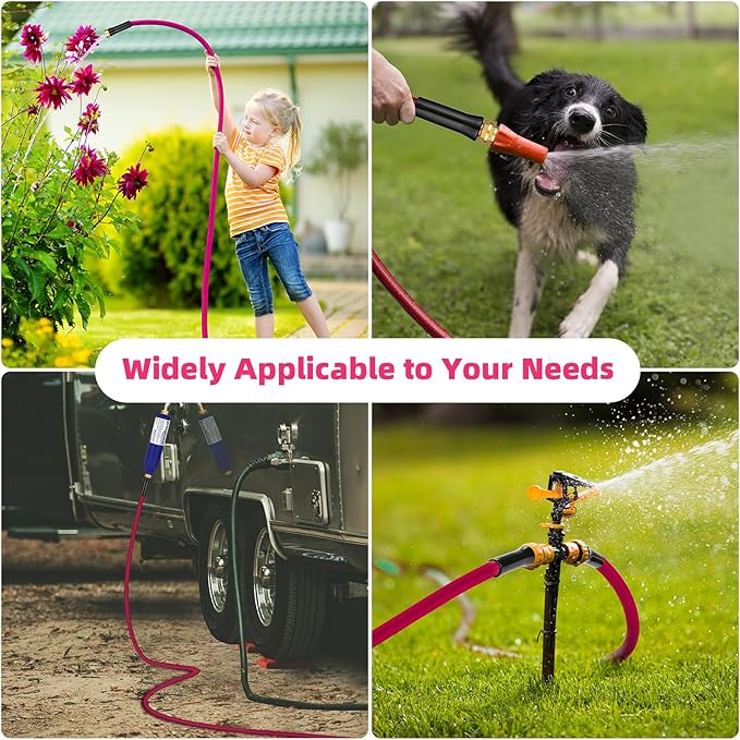WELLUCK Garden Hose 5/8 in x 75 ft, Heavy Duty Durable Anti Kink Flexible Garden Water Hose for Drinking Water Safe BPA Free, All-weather Lightweight Water Hose for Garden RV Camper Marine