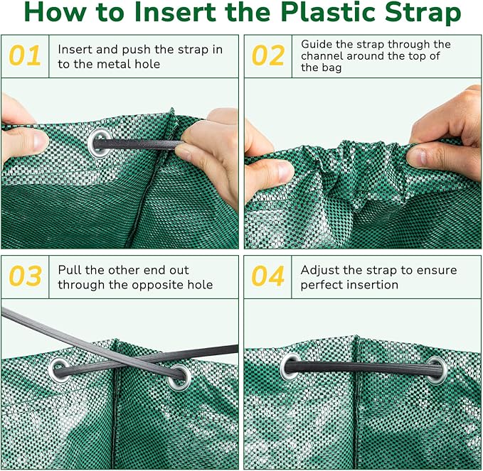 GreatBuddy 72 Gallon Reusable Yard Waste Bag,Heavy Duty,3 Pack Upright Lawn Bags with 4 Reinforced Handles for Garden Leaves and Waste Collection,Lightweight and Portable