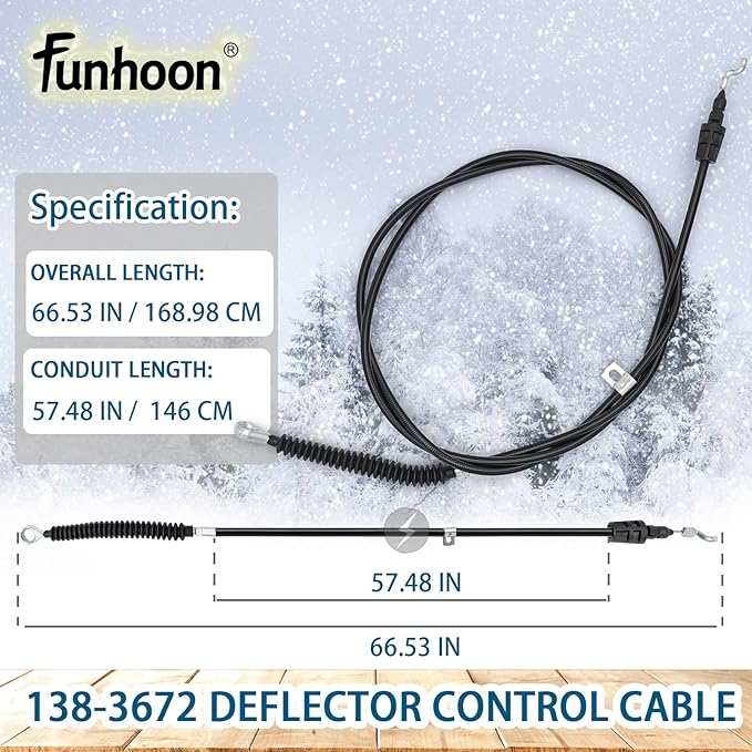 138-3672 Deflector Control Cable for Toro 726 OE, 824 OE, 826 OAE, 826 OXE, 826 OHAE Snow Blowers