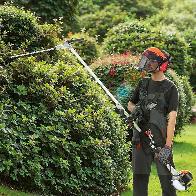 VEVOR 33CC 2-Cycle 5-in-1 Gas Powered Chainsaw with Extension Pole, All-in-One Trimmer Set with Hedge Trimmer, Weed Eater, Brush Cutter, Edger, and Pole Saw for Garden, Lawn, and Tree Maintenance
