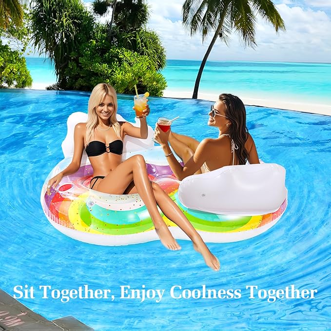 HeySplash Pool Lounger Float for Adult, Inflatable Pool Floats Bed Cooling Contour Lounger Rafts, Water Rafts for Lake, Outdoor Beach Pool Party