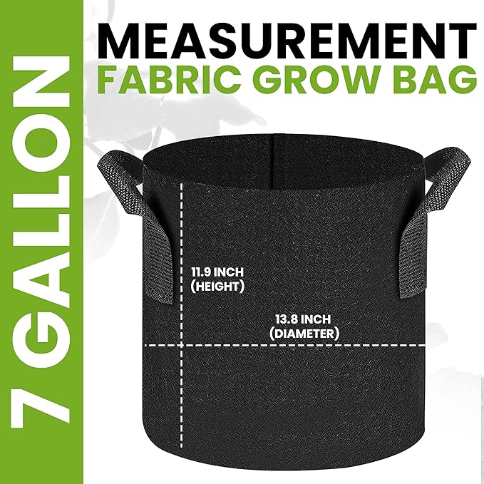 Utopia Home 10 Pack 7 Gallon Grow Bags, 300G Thickened Nonwoven Plant Fabric Pots for Outdoor, Grow Pots, Garden Plant Bags, Aeration Fabric Planters for Fruits, Vegetables and Flowers