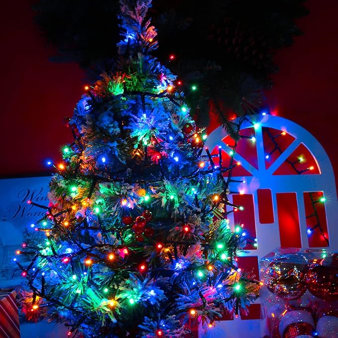 AWQ 1000 LED 82 ft Christmas Cluster Lights Christmas String Lights Decoration Lights for Xmas Home Garden Wedding Party Xmas Tree Bedroom Indoor Outdoor Decor (1000, Multicolor)