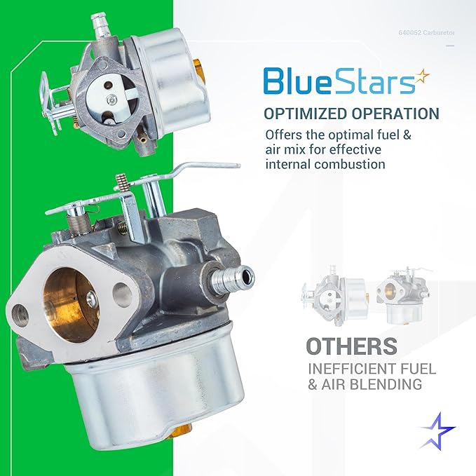 BlueStars 640052 Carburetor - Compatible with Tecumseh HMSK80 HMSK85 HMSK90 HMSK100 HSMK110 LH318A LH358SA 8HP 9HP 10HP Snowblower Generator Chipper Shredder 640054 640349 640058 640058A 50-659