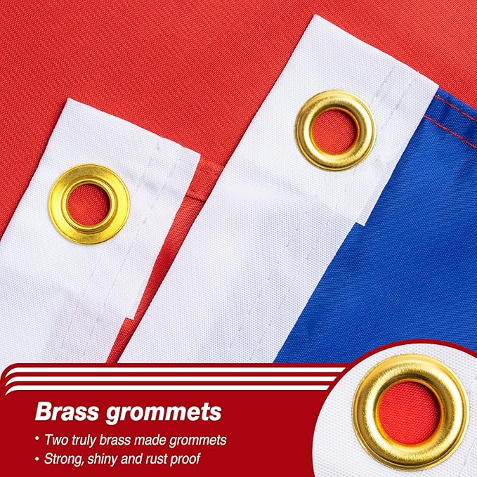 Chile Chilean Flag 3x5 ft Outdoor, Double Sided 3 Ply Heavy Duty Chile National Country Flag, 100% Quality Polyester Chilean Banner with Brass Grommets 4 Rows Stitches