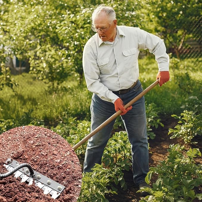 2025 New Gardening Hand Weeder Tool，Gardenia Iron Weeding Rake ，Manual Weeder Tool with Detachable Blades，Tool for Effortless Weed Removal， Flower Beds & Vegetable Patches (No Wooden Handle)