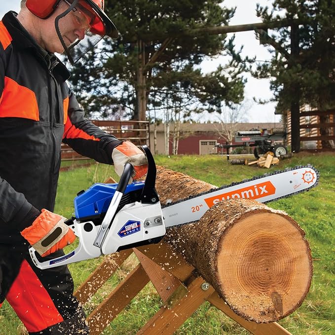 20 Inch Gas Chainsaw 62cc Gasoline Powered Chain Saw 2-Stroke Handheld Cordless Petrol Chainsaws for Cutting Wood Outdoor Home Farm Garden Use