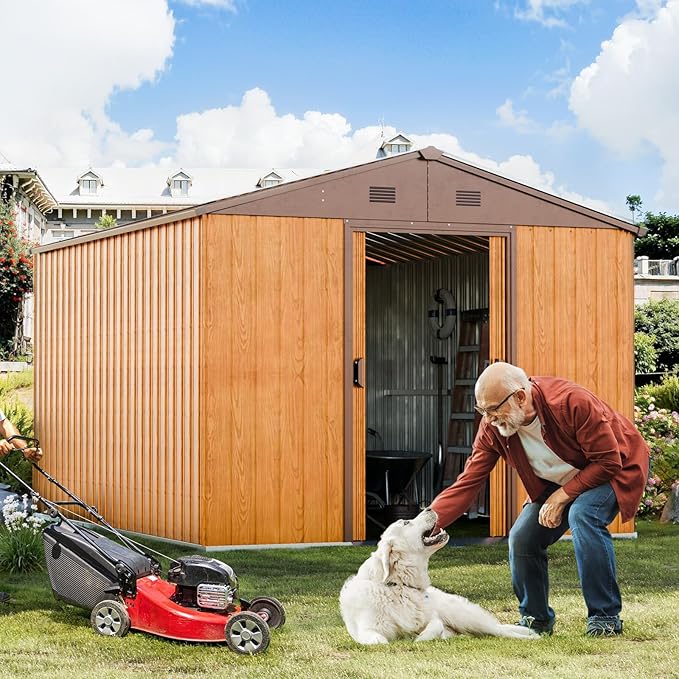 Outdoor Resin Storage Shed 5x4 FT Sheds Kit with Floor Window Lockable Door Included, Waterproof Outside Plastic Sheds for Backyard Garden Patio Lawn Tools