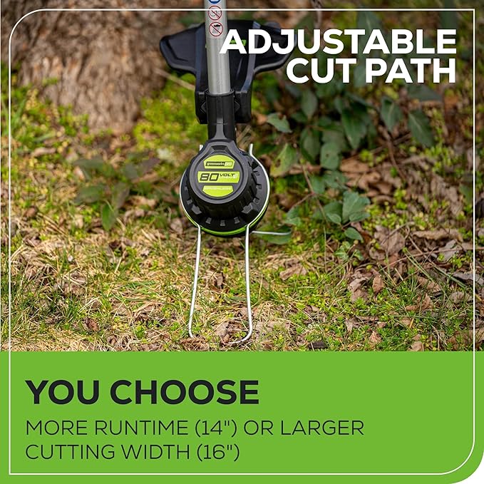 Greenworks PRO 16-Inch 80V Cordless String Trimmer, Battery Not Included ST80L00, Multicolor