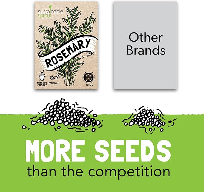 Culinary Herb Seeds Variety Pack: 15 Heirloom Garden Seeds Basil Cilantro Parsley Chives Thyme Oregano Dill Rosemary Arugula Tarragon Lavender Lemon Balm Marjoram Rosemary & Sage by Sustainable Sprout