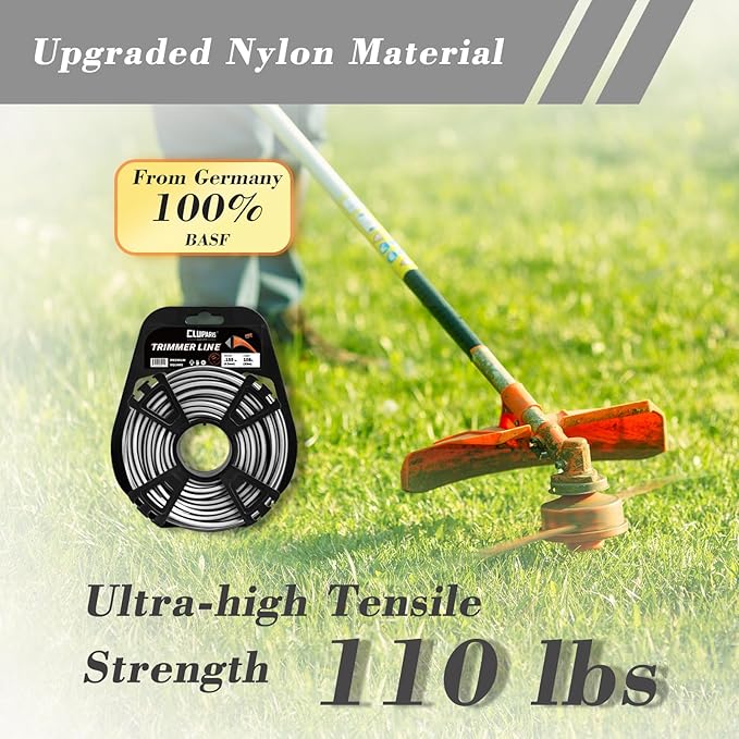 Cluparis 292-Feet Super Heavy Duty Trimmer Line .095-Inch-by-1-Pound Square Pro Trimmer Line Bulk 3-Component Tri-Extrusion Weed Eater String with Super Line Cutter