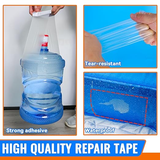 3.15" x 5' TPU Waterproof Tape for Repair Inflatables, Heavy Duty Patch Kit for Tent, Pool Float, RV Roof, Duct