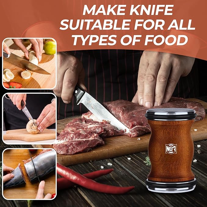 Rolling Knife Sharpener Kit with Diamond Discs, Multi Angle Magnetic Knife Sharpener Roller Tool for Kitchen and Pocket Knives Diamond&Ceramic Knife Sharpening System Set