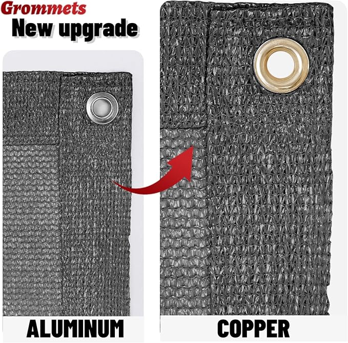 SUNNY GUARD Shade Cloth Custom Size 4x8 FT Sun Shade Screen Fabric Shade Cover Tarp with Grommets for Pergola Backyard Garden, Dark Grey(We Customized)