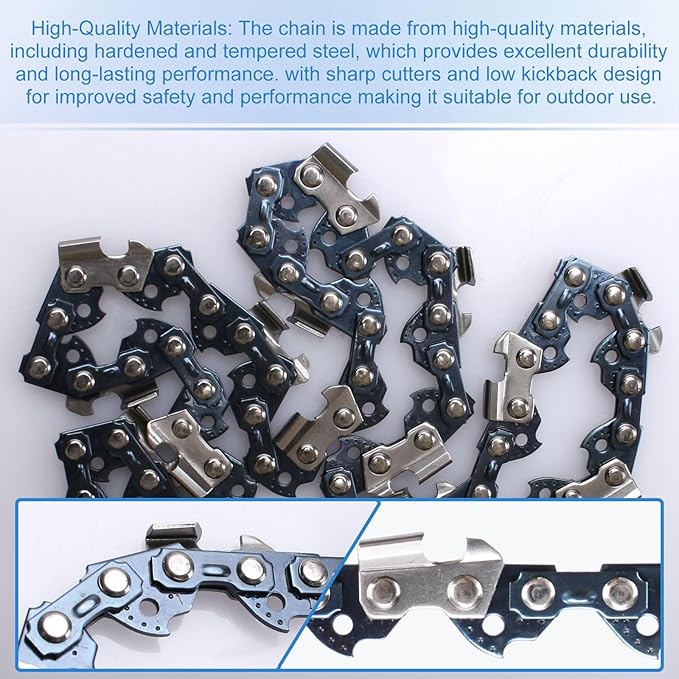 2PCS 8'' Polesaw Chain for Black & Decker LPP120 LPP120B NPP2018 Pole Saw WORX WG310 Pole saw, 8 inch Replacement Chain for Black & Decker CCS818 and More -3/8" -.043" - 34 DL