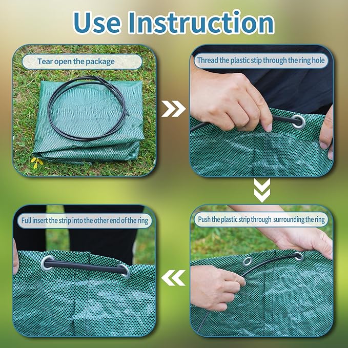 Reusable Leaf Bags, Tear-resistant & Reusable Lawn Bags, Yard Waste Bags, 72 Gal, 6 Pack