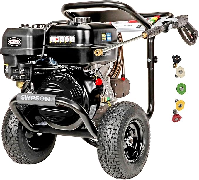 Simpson 4400 PSI Gas Pressure Washer, 4.0 GPM Commercial Power Washer, Cold Water, 50' Hose, PowerShot, 49-State Compliant (PS60843)