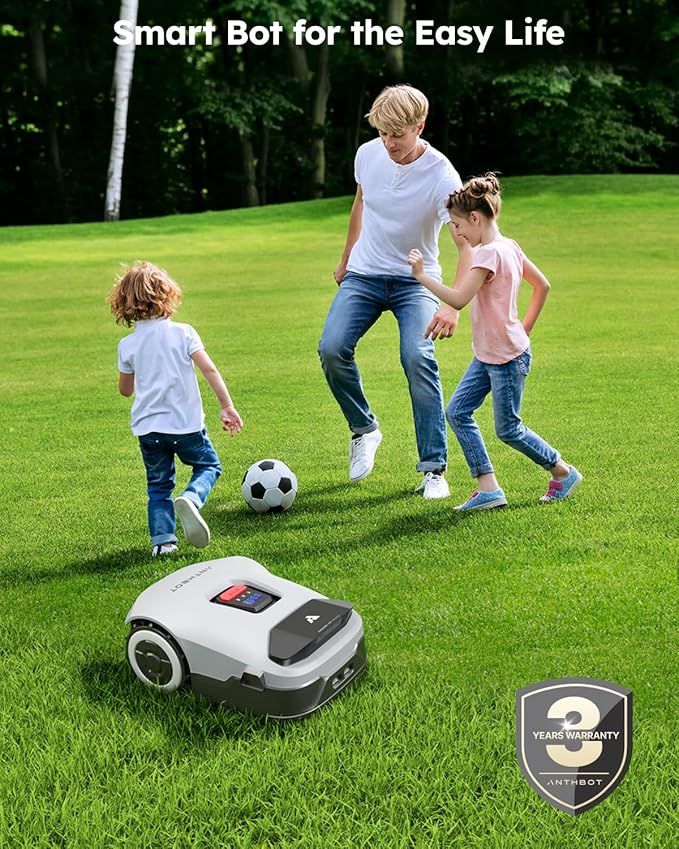 ANTHBOT Genie600 Robot Lawn Mower - NO Wire, Full Band RTK+4-Eye Vision Robotic Lawnmower for 0.23 Acre, Auto Mapping, Multi-Zone Management, Accurate Obstacle Avoidance, Intelligent Path Planning
