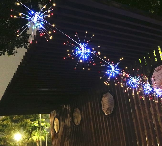 10 Pcs 600 LED Firework Copper Wire Lights, Fairy Twinkle String Lights 8 Modes Waterproof Starburst for Christmas, Birthday, Bedroom, Corridor, Patio, Wedding