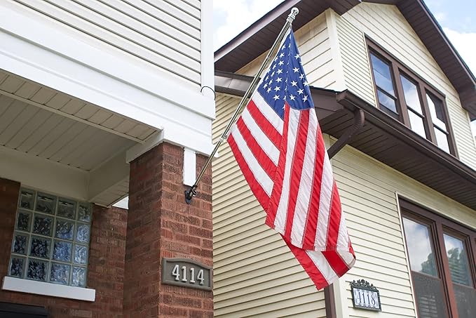 American Flag 3x5 FT Outdoor, Heavy Duty High Wind US Flag, Embroidered Stars, Sewn Stripes, Brass Grommets, Indestructible Tough USA Flags Suitable for Outside