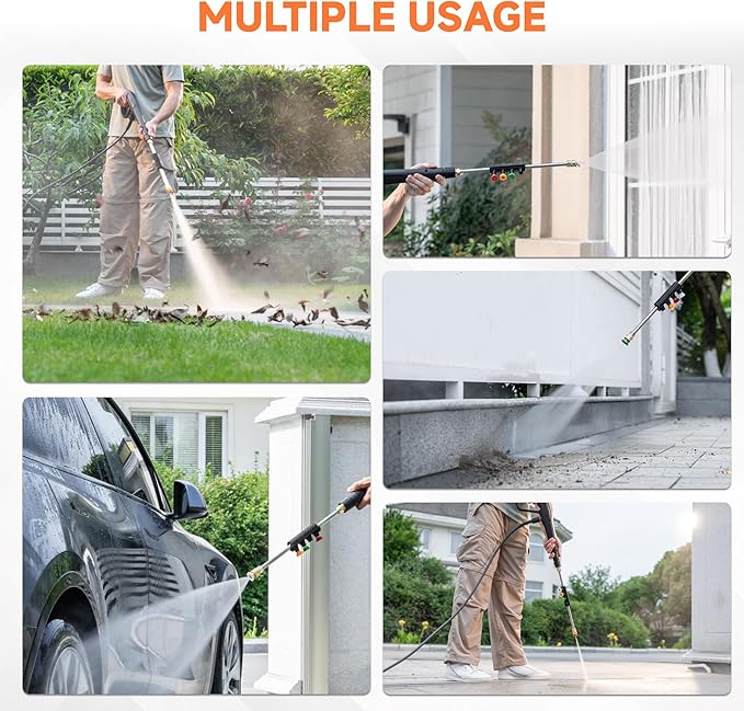 Giraffe Tools Pressure Washer, Max 2400 PSI, 2.3 GPM Electric Power Washer with 4 Quick-Connect Nozzles, Foam Cannon for Cars/Patios/Driveways/Fences